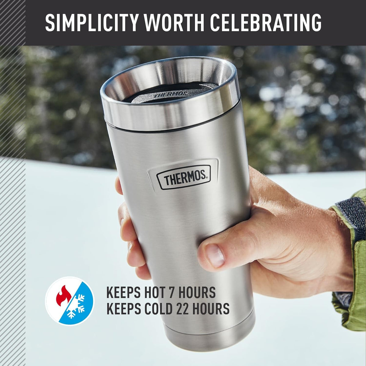 ICON SERIES, Stainless Steel Tumbler, Matte Stainless Steel, 16 oz