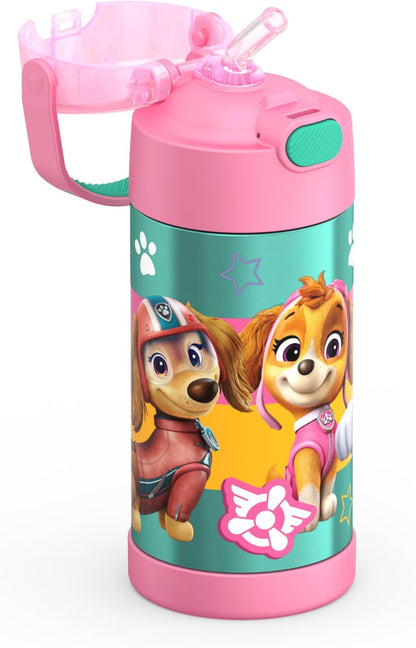 THERMOS FUNTAINER Water Bottle with Straw - 12 Ounce - Kids Stainless Steel Vacuum Insulated Water Bottle with Lid, Bluey - Colors B