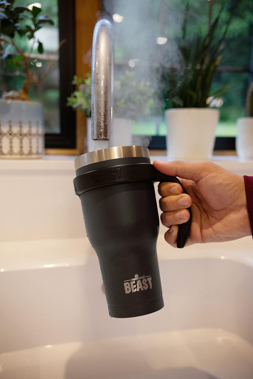 Beast 10 oz Tumbler Stainless Steel Vacuum Insulated Coffee Ice Cup Double Wall Travel Flask (Arctic White)