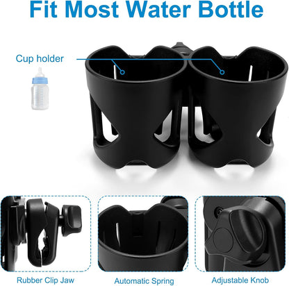 Accmor Stroller Cup Holder, Universal Cup Holder for Walker Wheelchair Bike, 360° Rotatable Stroller Cup Holder Attachment Accessories for Walker, Wheelchair, Scooter