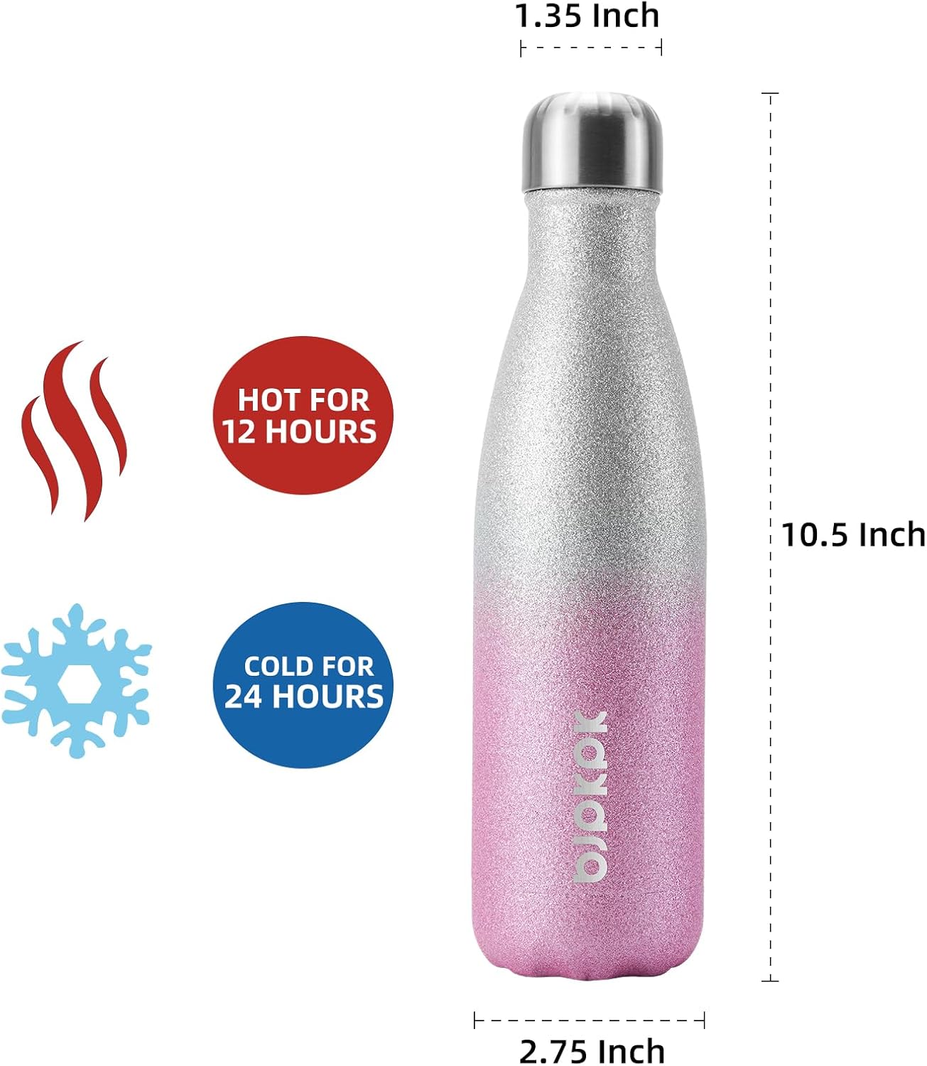 BJPKPK Insulated Water Bottle 12oz Small Stainless Steel Water Bottles Reusable Metal Thermal Keep Cold and Hot,Dreamy Purple - Colors B