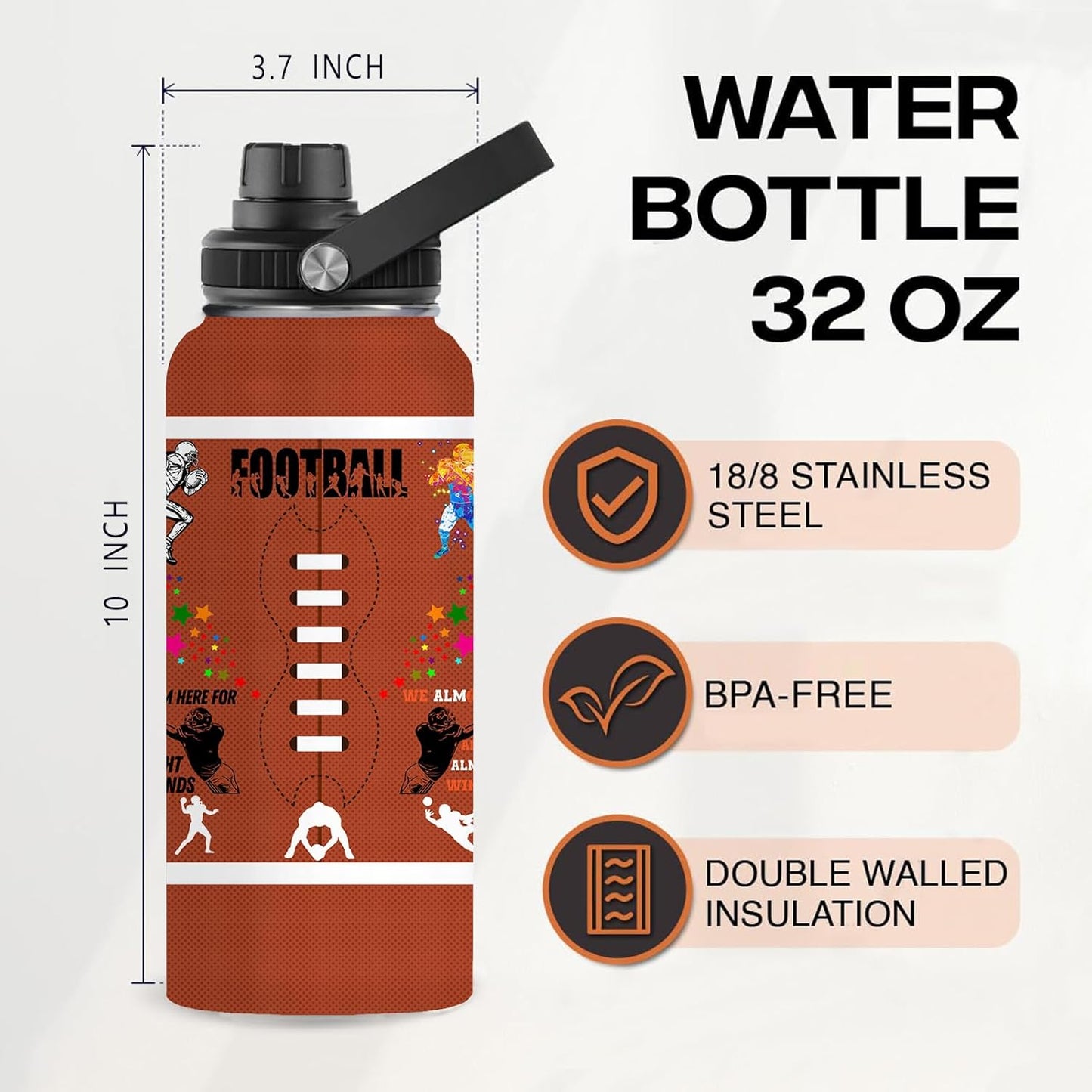 Pickleball Water Bottle 32oz Stainless Steel Insulated Vaccum with Lid, Pickleball Gifts for Pickleball Players, Pickleball Lovers, Women Girls Ladies