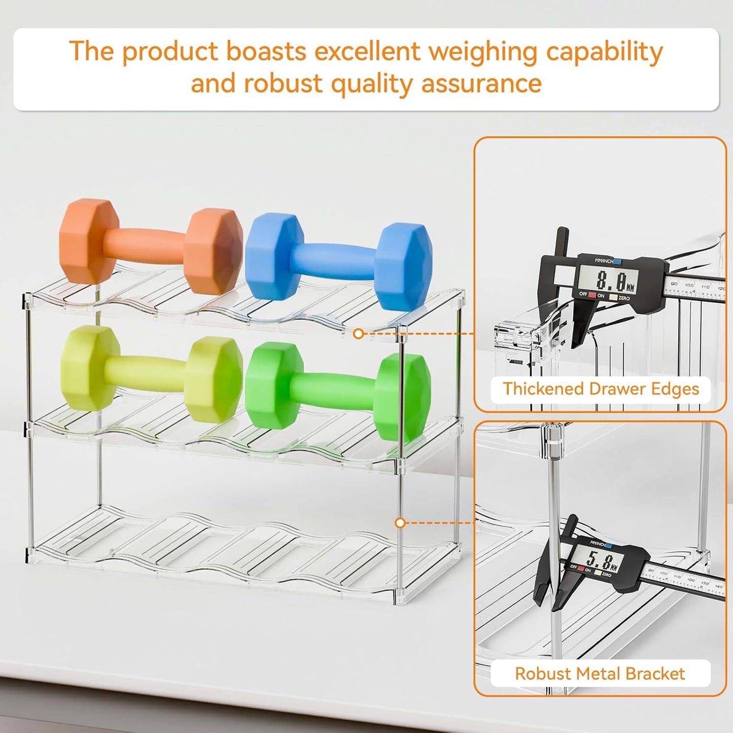 Yieach Larger Compartments Stackable Water Bottle Organizer for 40 oz Stanley Cup Holder,Yeti and Other Tumbler Organizer,3 Tier Wine Rack and Waterbottle Storage Rack for Kitchen Cabinets,Countertop