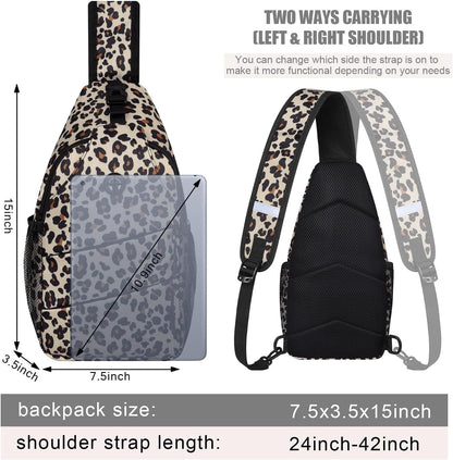 Pritent Crossbody Bags for Women Men Trendy Sling Bag Backpack Casual Chest Bag with Convertible Shoulder Strap
