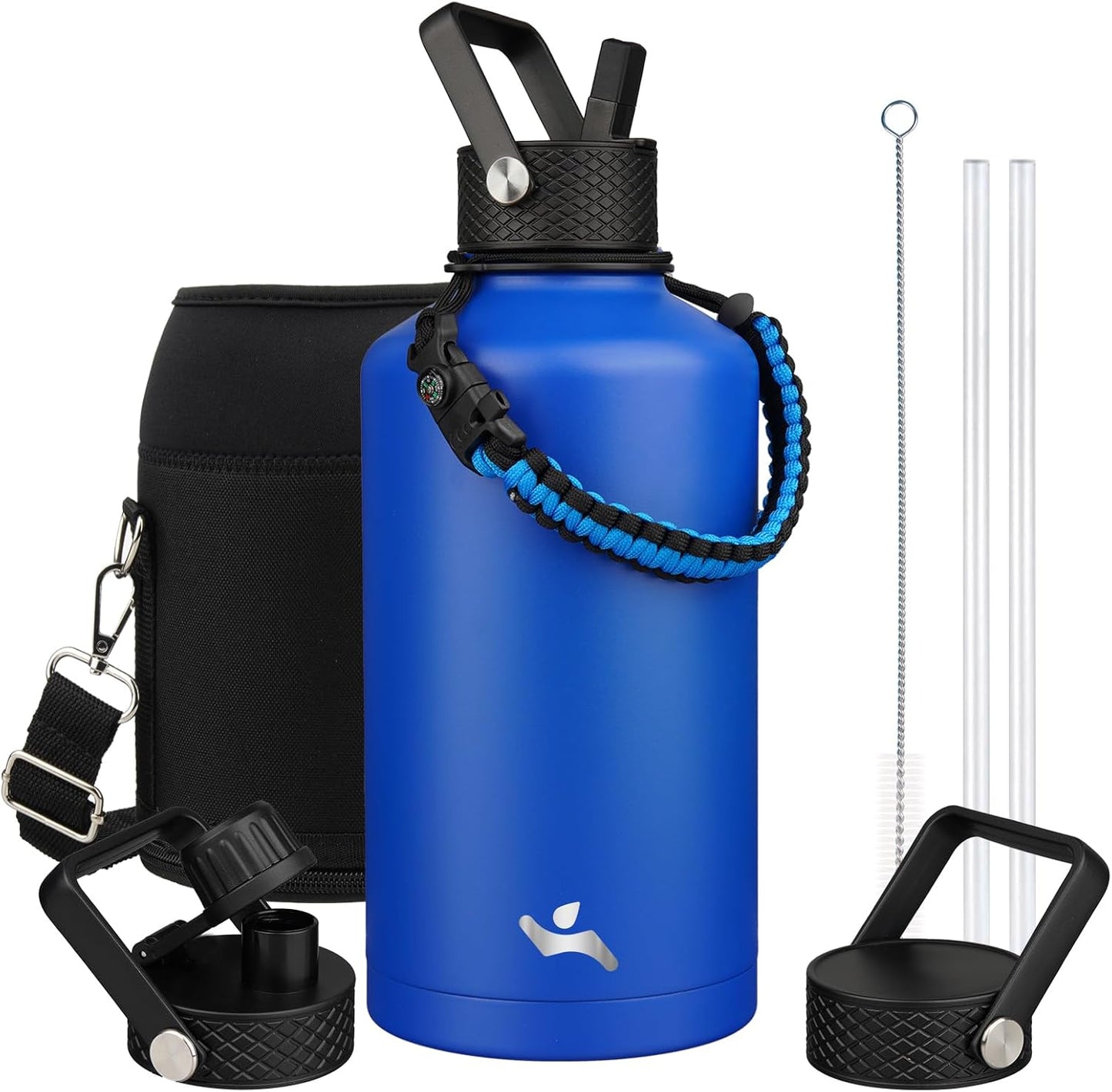 Konokyo 22oz Stainless Steel Bottles with 3 Lids Sport Insulated Water Bottle,Mint