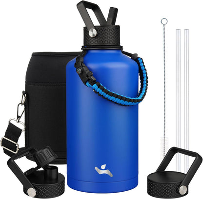 Konokyo 22oz Stainless Steel Bottles with 3 Lids Sport Insulated Water Bottle,Mint
