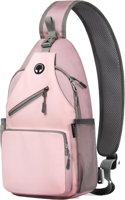 Javolto Sling Bag for Men Crossbody Backpack, Small Sling Backpack Mens Shoulder Bag, Casual Daypack Hiking Bag for Travel