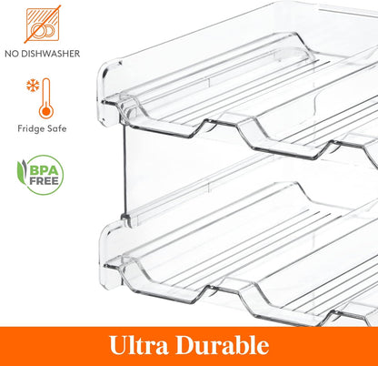Lifewit 2 Tier Stackable Water Bottle Organizer for Cabinet, Plastic Bottle Holder Fits 6 Bottles/Tumblers up to 3.8" Diameter for Pantry/Countertop/Cupboard, 28 x 19 x 15 cm/11 x 7.5 x 5.7"