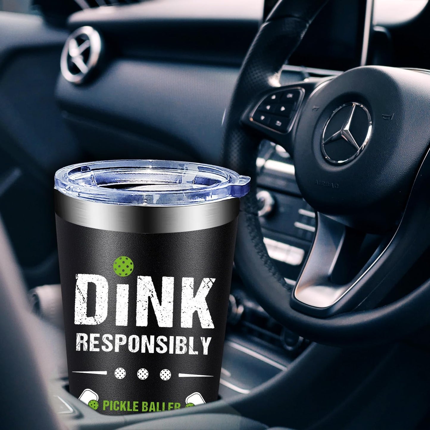 Fufandi Pickleball Gifts for Men Women - Pickle Ball Dink Responsibly - Christmas, Birthday Gifts for Pickleball Lovers Player Coach - Tumbler Cup 20oz