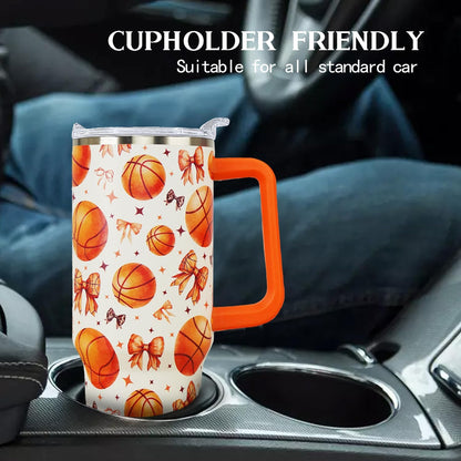 Ceovfoi 40 oz Pickleball Coffee Mug Vacuum Insulated Travel Tumbler with Handle, Lid & Straw - Perfect Pickleball Gifts for Players, Coaches, Lovers | Pickleball Accessories