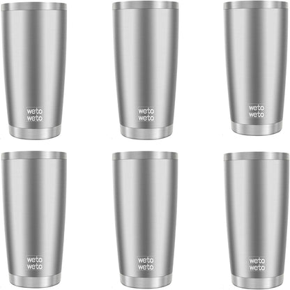 WETOWETO 20oz Tumbler, Stainless Steel Vacuum Insulated Coffee Travel Mug, Double Wall Powder Coated Insulated Coffee Mug Travel Mug with Lid Thermal Cup for Outdoor (Navy Blue, 1 Pack)