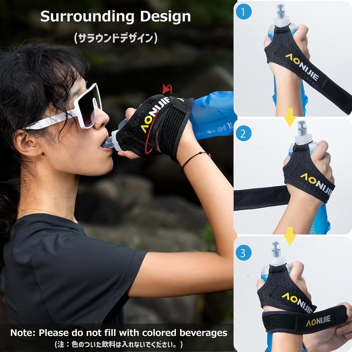 Azarxis TPU Soft Flask Collapsible Water Bottle Running Folding Gel Water Reservoir Handheld for Hydration Pack Hiking Cycling Climbing Jogging Marathon Trail Race