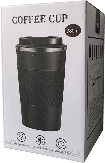 YINJOYI 12oz Travel Coffee Cups Insulated Tumbler Thermal Mug to Go with Lid Leak Proof Reusable Stainless Steel Coffee Mug Spill Proof for Hot and Iced Cold Drinks (Red, 380ml)