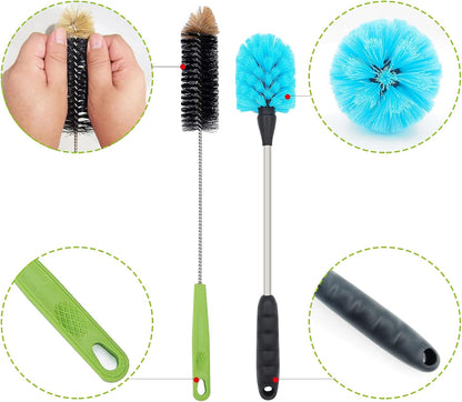 Long Bottle Brush, 17 in Bendable Cleaner Brushes for Cleaning Neck Beer Bottles, Wine, Baby Bottles, Water Bottles, Tumblers, Flask, Bird Feeder, Vase, Pipes and Brewing Supplies Black/1Pack