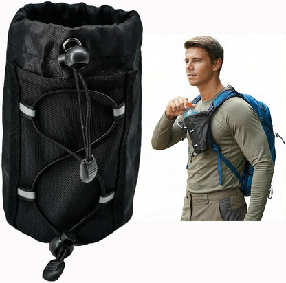 Ultralight Backpack Strap Water Bottle Holder – Front Access, Fits 16–24oz Bottles