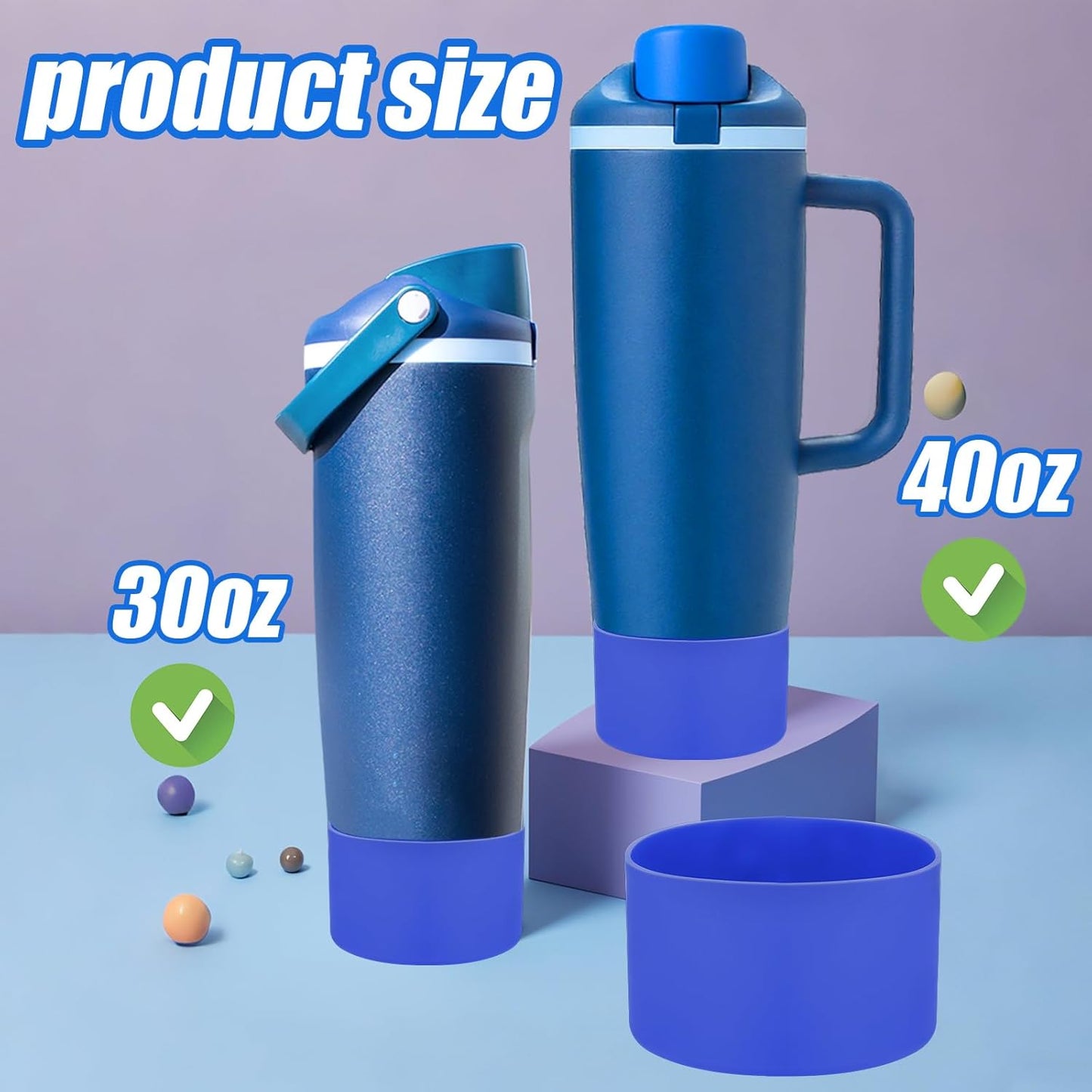 Mity rain 2PCS Protective Silicone Boots for Owala 30oz & 40oz FreeSip Sway Bottles & Tumblers - Accessories for owala, Enhances Stability & Prevents Scratches(Black Cherry)