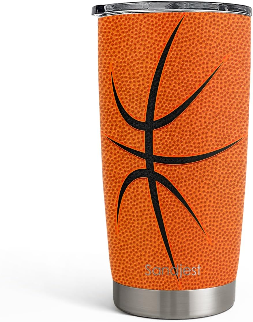 SANDJEST Pickleball Tumbler 20oz, Stainless Steel Travel Cup with Lid, Insulated Coffee Mug, Pickleballs Gifts for Women Girls Friends Sisters Players on Birthday Christmas