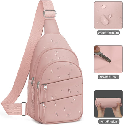 Tuwubi Crossbody Bags for Women, Sling Bag for Men, Small Hiking Backpack Anti Theft Lightweight for Outdoors Travel (M, Black)
