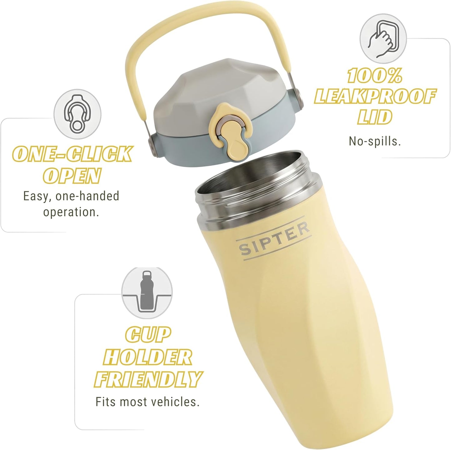 Earth Stone - 24oz Insulated Protein Shaker Bottle - Medical-Grade 316 Stainless Steel - Patent-Pending Clump-Free Design - Odor Proof & Leak-Proof Metal Blender Cup