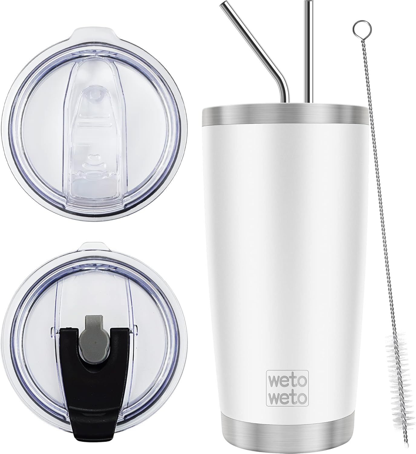 WETOWETO 20oz Tumbler, Stainless Steel Vacuum Insulated Coffee Travel Mug, Double Wall Powder Coated Insulated Coffee Mug Travel Mug with Lid Thermal Cup for Outdoor (Navy Blue, 1 Pack)