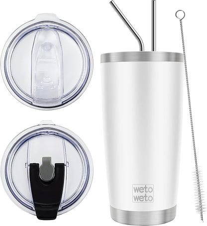 WETOWETO 20oz Tumbler, Stainless Steel Vacuum Insulated Coffee Travel Mug, Double Wall Powder Coated Insulated Coffee Mug Travel Mug with Lid Thermal Cup for Outdoor (Navy Blue, 1 Pack)