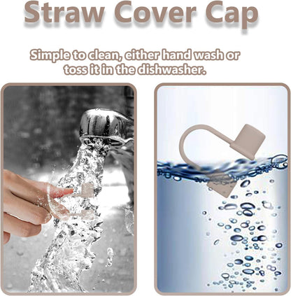 7Pcs Straw Cover Cap for Stanley Cup,Simple 10mm(0.4inch) Silicone Straw Toppers for Stanley 40&30oz Tumbler Accessories-Multicolor