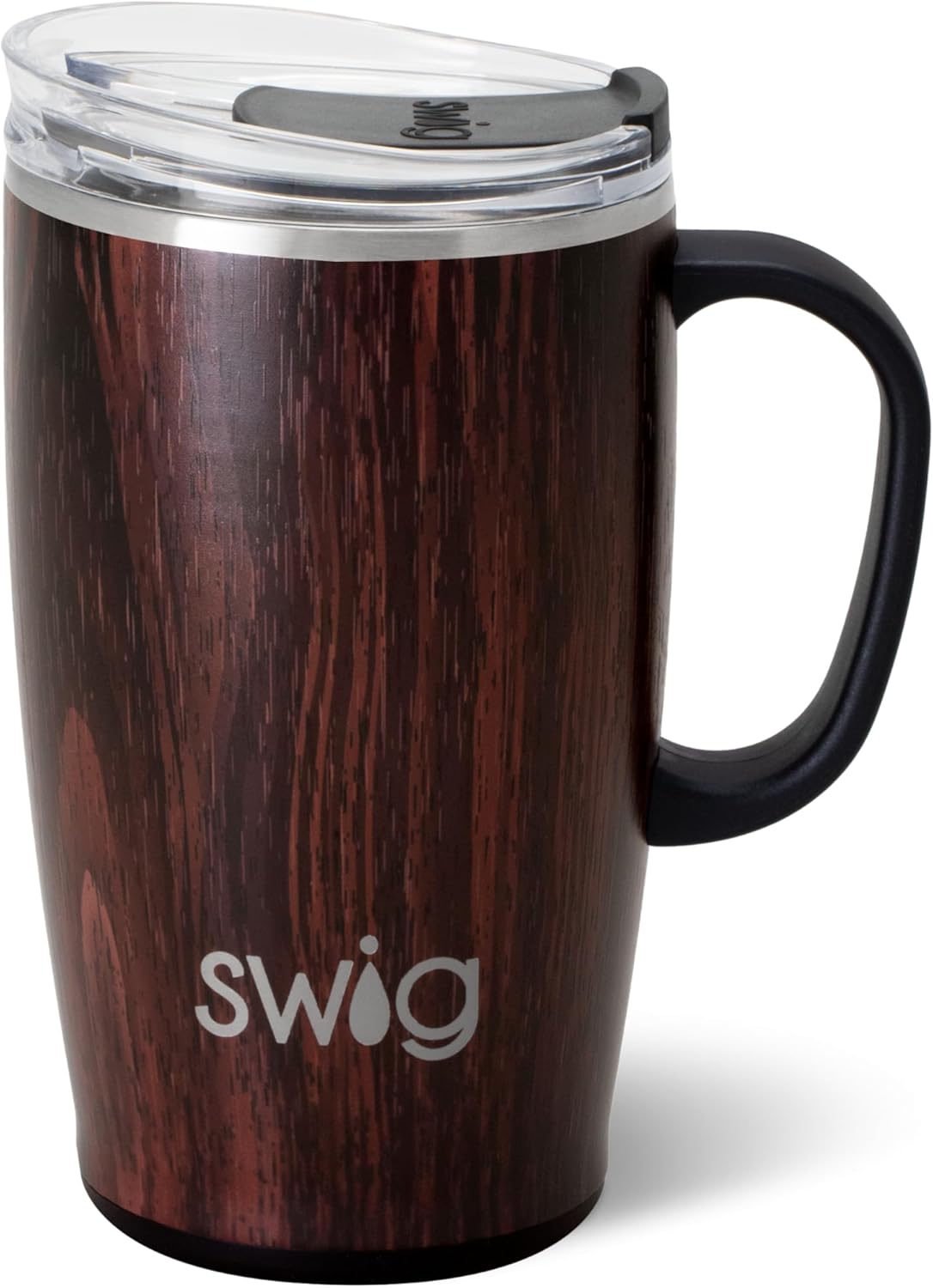 Swig Life 18oz Travel Mug, Insulated Tumbler with Handle and Lid, Cup Holder Friendly, Dishwasher Safe, Stainless Steel, Travel Coffee Cup (Honey Meadow)