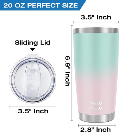 WETOWETO 20oz Tumbler, Stainless Steel Vacuum Insulated Coffee Travel Mug, Double Wall Powder Coated Insulated Coffee Mug Travel Mug with Lid Thermal Cup for Outdoor (Navy Blue, 1 Pack)