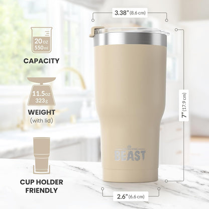Beast 10 oz Tumbler Stainless Steel Vacuum Insulated Coffee Ice Cup Double Wall Travel Flask (Arctic White)