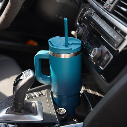 Konokyo 30 oz Tumbler with Handle and 2 Straws,2 in 1 Lid Insulated Water Bottle Stainless Steel Travel Coffee Mug,Sky