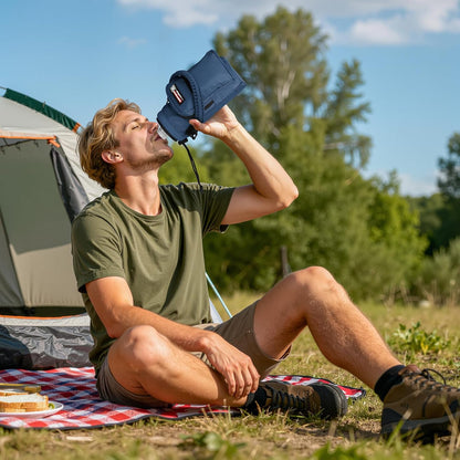 NATURE PIONEOR Water Bottle Holder with Adjustable Strap - 26/32/36/40/46/64oz Insulated Water Bottle Sling Carrier with Paracord Handle & 2 Pockets, Outdoor Sports, Hiking, Camping, Gym
