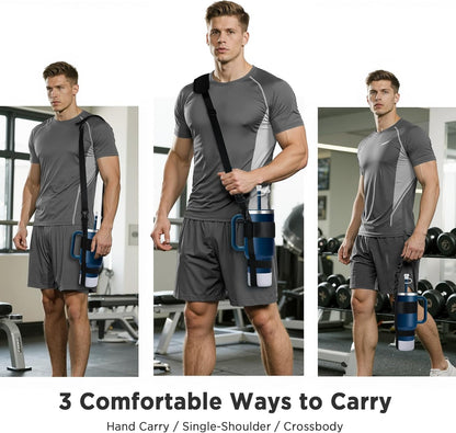 EasyAcc Water Bottle Holder Strap Sling, for Owala FreeSip 24 32 40 oz, Hydro Flask, Cirkul, Yeti, Stanley Flip, Universal Water Bottles, with Carabiner, for Walking Curise Travel (Bottle Excluded)