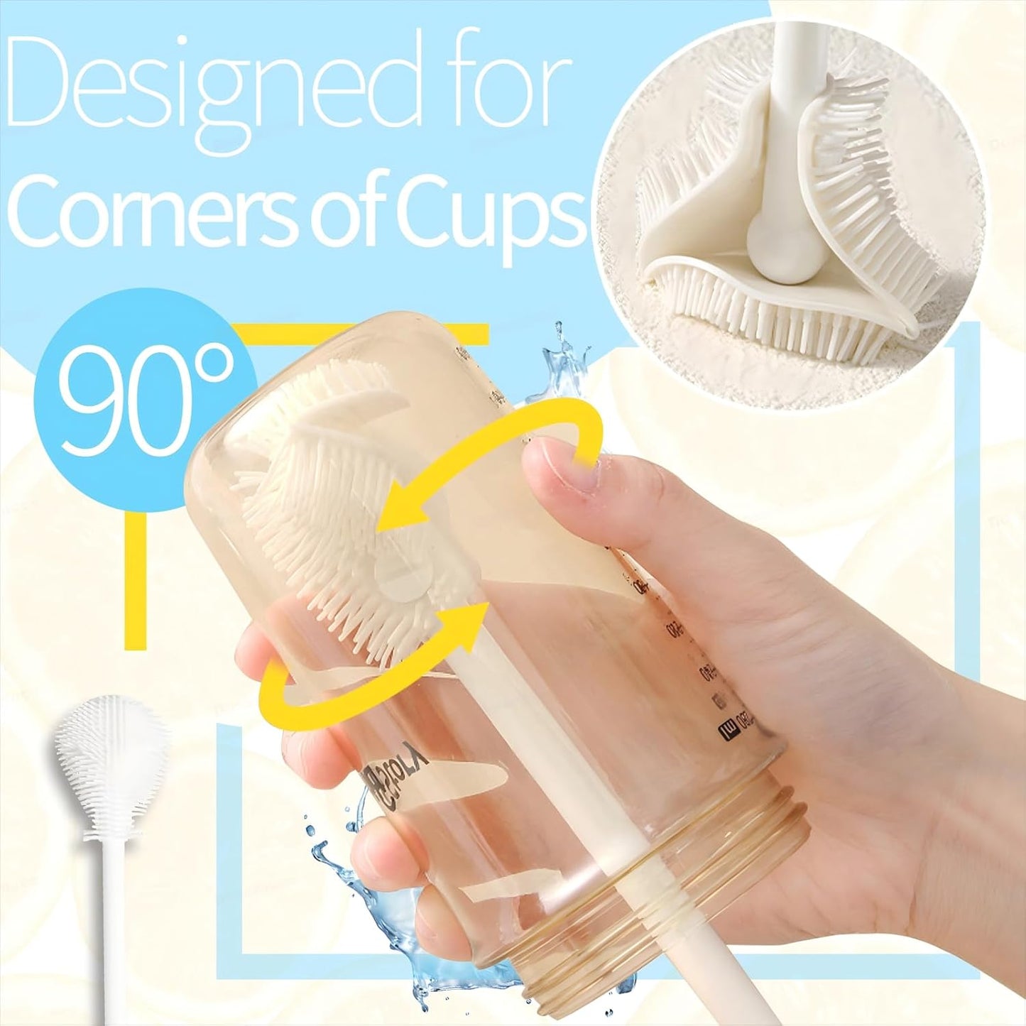 8Pcs Water Bottle Cleaner Brush Compatible with Stanley, Multipurpose Brush Cleaner Kit with Nylon Straw Brush 4 in 1 Bottle Gap Cleaner and Silicone Cup Cleaners