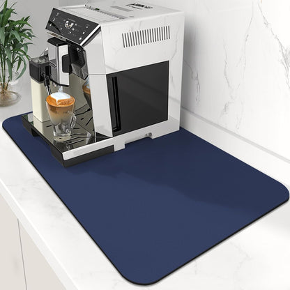 WISELIFE Coffee Mat Super Absorbent Dish Drying Mat Coffee Bar Accessories Match with Machine Large Drying Mats for Kitchen Counter 12" W x 19" L, Black