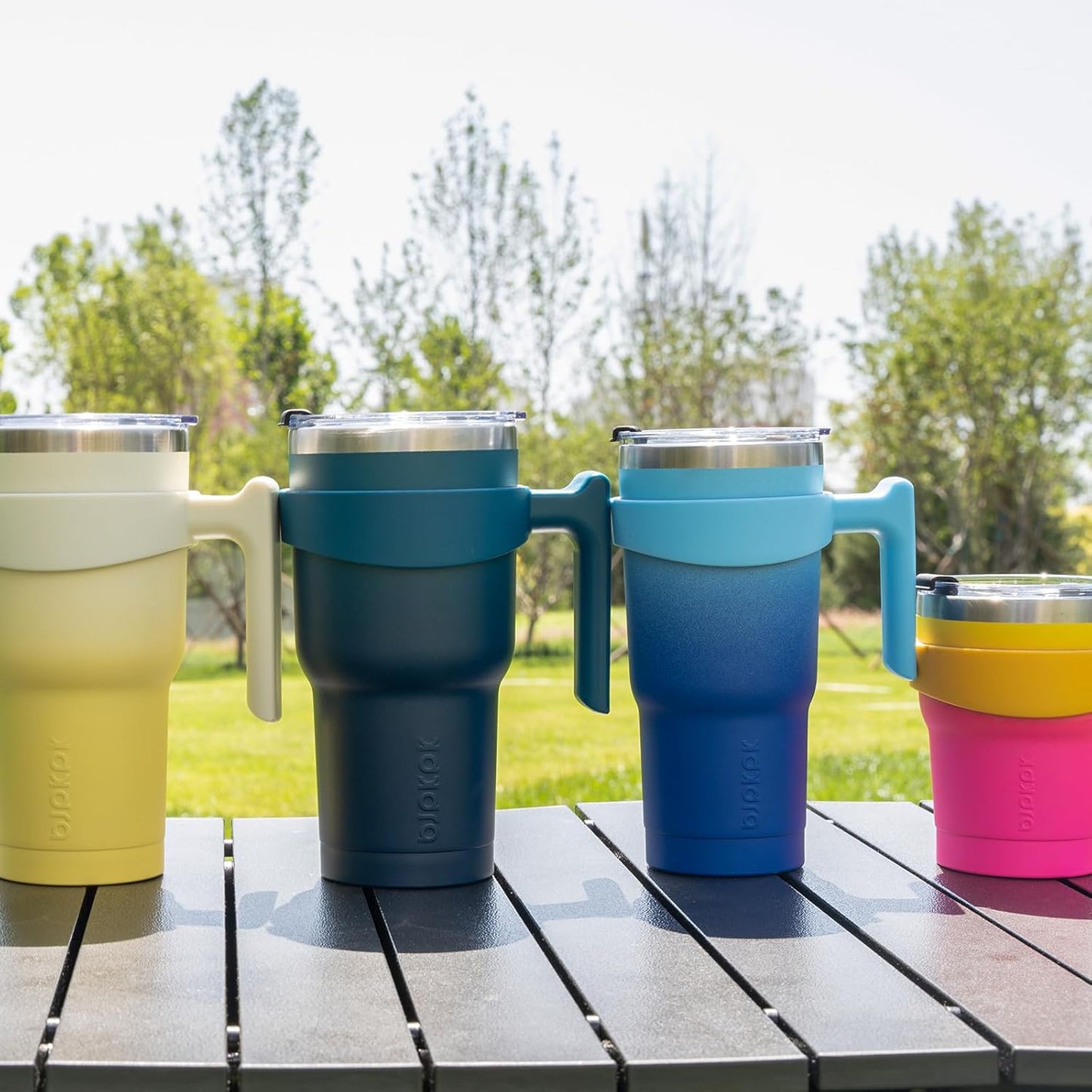 BJPKPK Tumbler With Handle And Straw Lid 40 oz Stainless Steel Insulated Coffee Tumbler Cups For Home, Office or Car,Turquoise