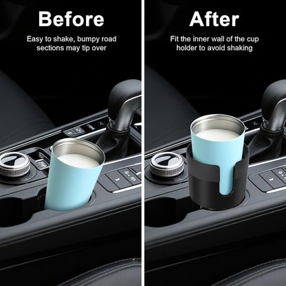 Car Cup Holder Expander, Large Cup Holder Extender for Car with Adjustable Base, Water Bottle Holder Adapter Fits Yeti, Hydro Flask 24/32oz, Big Water Bottles in 3"-3.9", Black