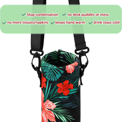 CHENGU 3 Pack 25 oz Neoprene Water Bottle Carrier Bag with Adjustable Shoulder Strap Water Bottle Holders for Adults Sports Gym Hiking Camping Walking(Mandala Style)