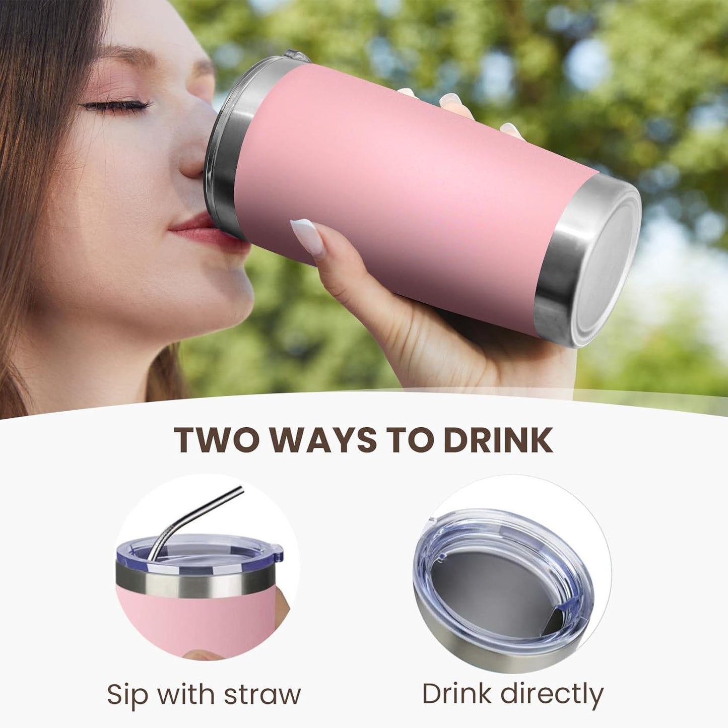 MEWAY 20oz Tumbler Cup Double Wall Vacuum Insulated Travel Mug Bulk, Stainless Steel Tumblers with Lid and Straw, Durable Powder Coated Coffee Cups for Cold & Hot Drinks (Navy, 1)