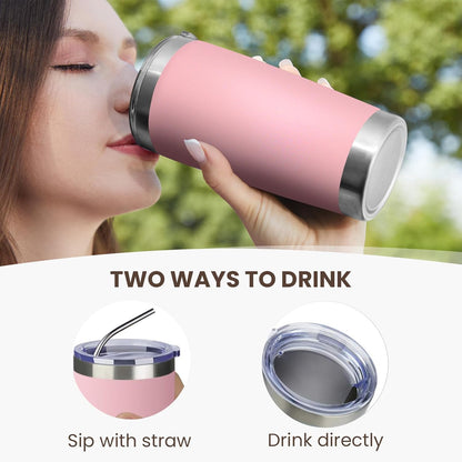 MEWAY 20oz Tumbler Cup Double Wall Vacuum Insulated Travel Mug Bulk, Stainless Steel Tumblers with Lid and Straw, Durable Powder Coated Coffee Cups for Cold & Hot Drinks (Navy, 1)