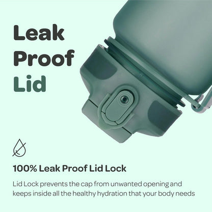 Hydracy Water Bottle with Time Marker -Large BPA Free Water Bottle & No Sweat Sleeve -Leak Proof Gym Bottle with Times to Drink - Ideal for Fitness Sports & Outdoors