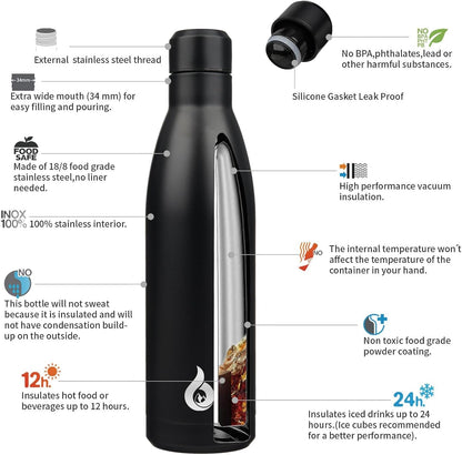 BJPKPK Insulated Water Bottle 12oz Small Stainless Steel Water Bottles Reusable Metal Thermal Keep Cold and Hot,Dreamy Purple - Colors A