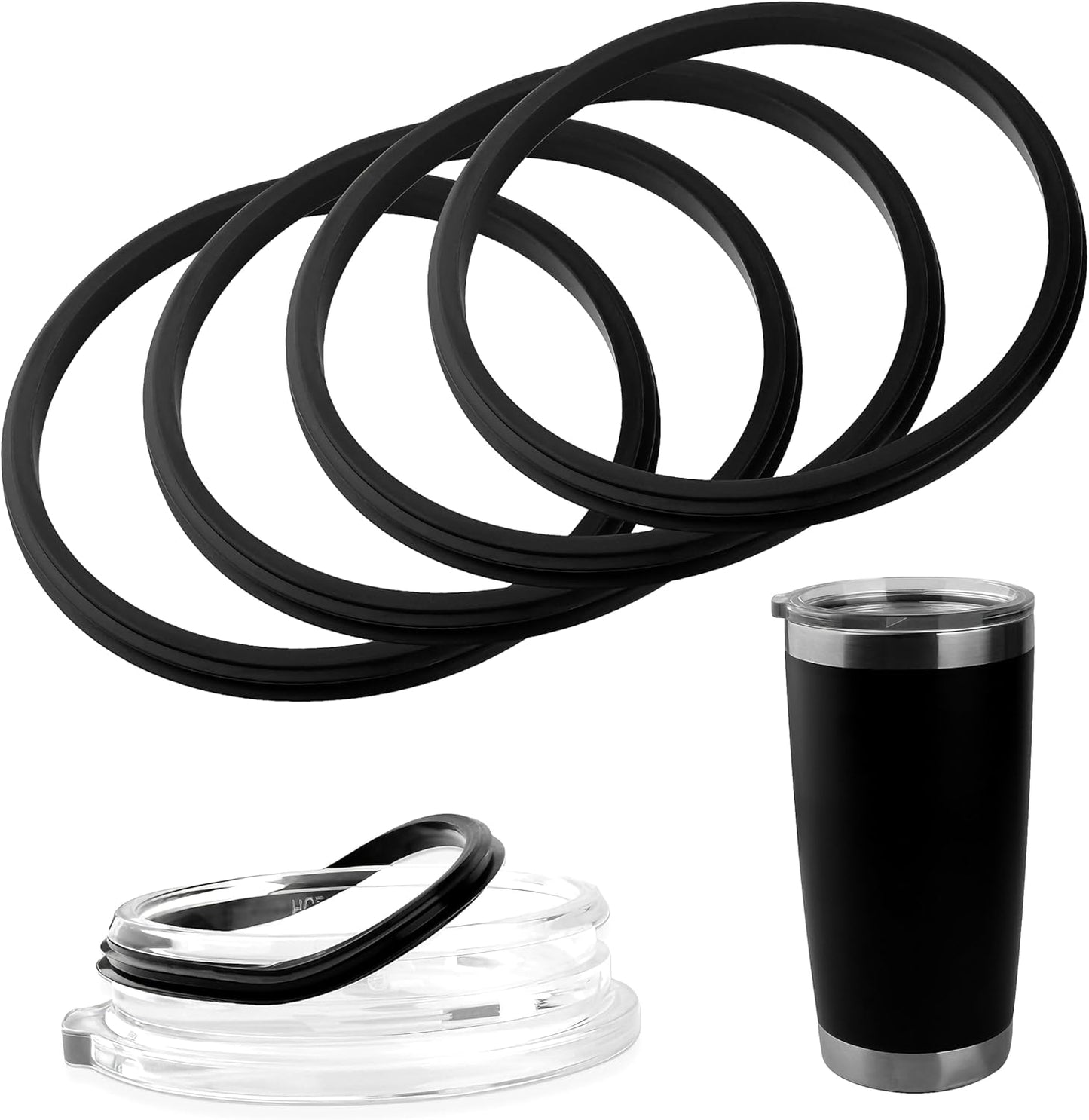 Gasket Replacement Compatible with Yeti 30 Oz Tumbler Lid, O Ring Rubber Seal For Yeti 14 OZ Mug Lid-4 Pack Replacement Silicone Seal Parts