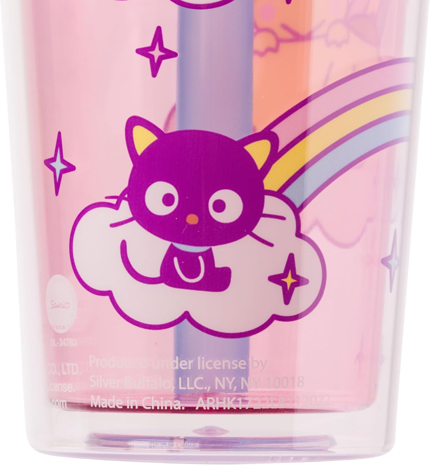 Silver Buffalo Sanrio Hello Kitty and Friends Plastic Boba Tumbler with Lid and Straw Featuring Hello Kitty, Cinnamorroll, Kuromi, My Melody, Badtz Maru, Keroppi, Chococat, and Pompompurin, 24 Ounces