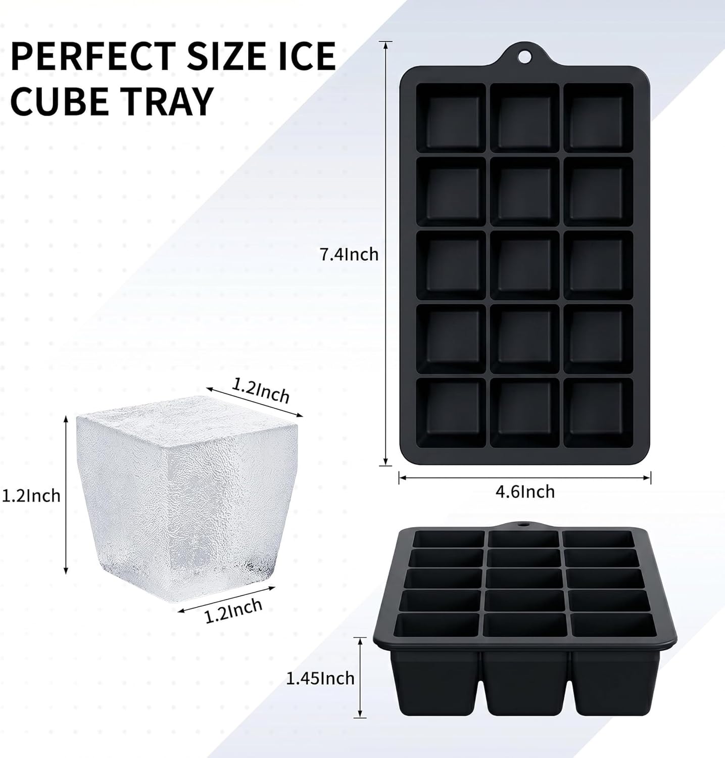 Silicone Ice Cube Tray 3 Pack, HANCELANT Ice Cube Mold, Ice Trays for Freezer with Lid for Whiskey, Baby Food, BPA Free, Easy Release