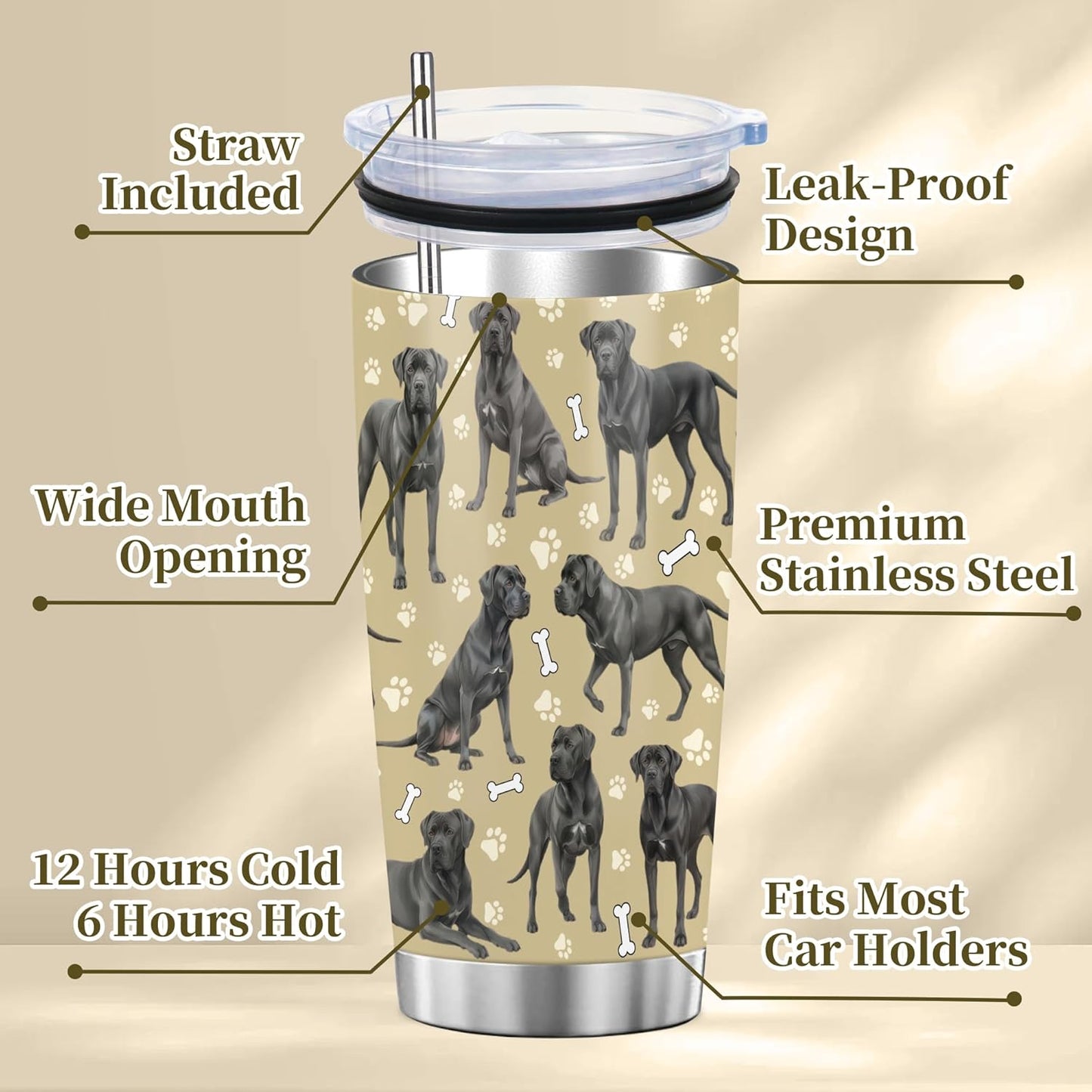 Beagle Gifts for Women Men, 40oz Stainless Steel Insulated Tumbler Travel Cup Mug, Funny and Unique Beagle Gifts for Dog Lover - Colors B