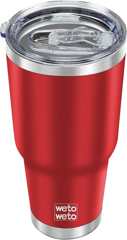 WETOWETO 30oz Tumbler with Lid, Stainless Steel Vacuum Insulated Water Coffee Tumbler, Double Wall Powder Coated Travel Mug Thermal Cup for Home Outdoor (Navy Blue, 1 Pack)