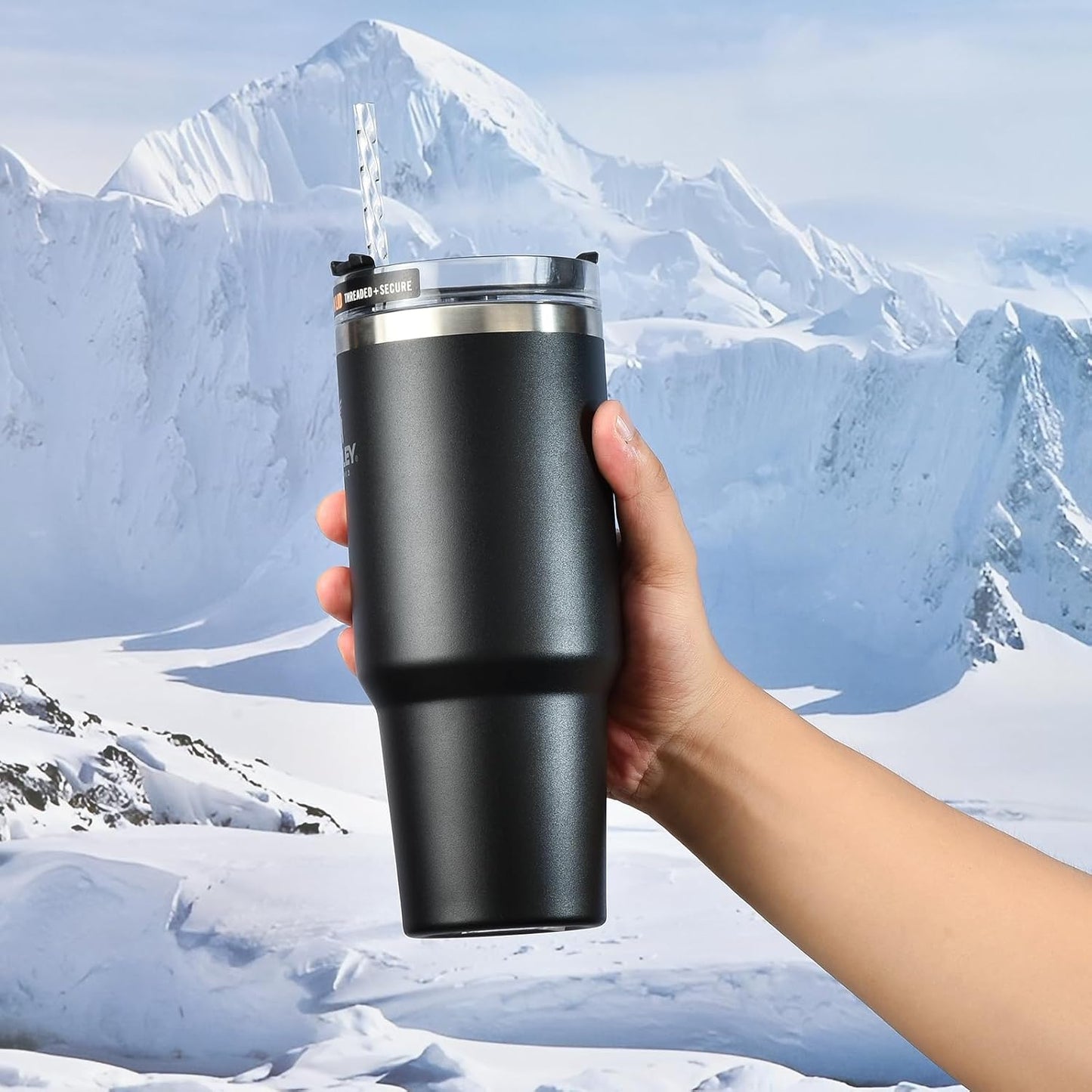 ALINK 12-Pack Reusable Plastic Coloful Swirl Straws, 11 Inch Long PETG Clear Hard Plastic Tumbler Replacement Straws with Brush, BPA-Free, for 16–30 oz Stanley, YETI, Starbucks, Mason Jars, Owala Cups