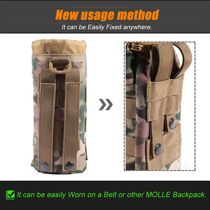 Upgraded Tactical Drawstring Molle Water Bottle Holder Tactical Pouches