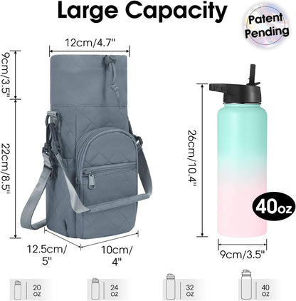 sportsnew Water Bottle Holder 40oz Crossbody Insulated Cup Sleeve Water Bottle Carrier Sling Bag with Phone Pocket, Walking