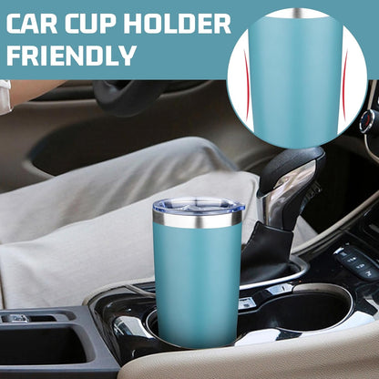 20oz Tumbler with Lid Double Wall Vacuum Insulated Travel Coffee Mug Stainless Steel Thermal Cup Powder Coated Sturdy Coffee Tumbler for Hot and Cold Beverage (Baby blue,1)